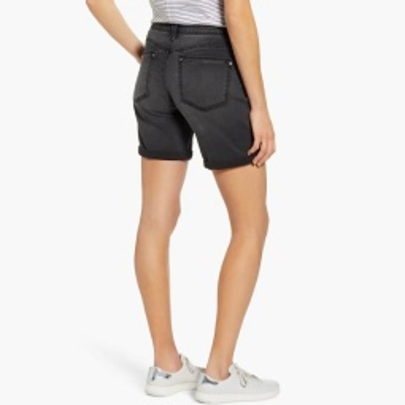 WIT & WISDOM 'Ab'Solution Roll Cuff Denim Shorts in Black Size 14 - Picture 2 of 15